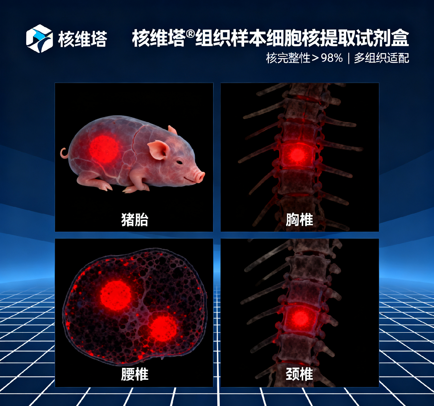 核维塔 ™组织样本细胞核提取试剂盒：猪多组织单细胞核提取的高效解决方案